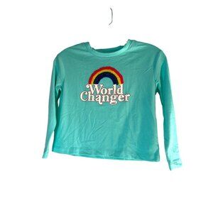 Thereabouts Girls Long Sleeve Graphic Tee Green Size S 7-8